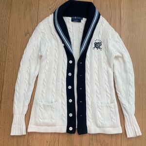 Vintage Ralph Lauren Cableknit Cricket Cardigan Size Small